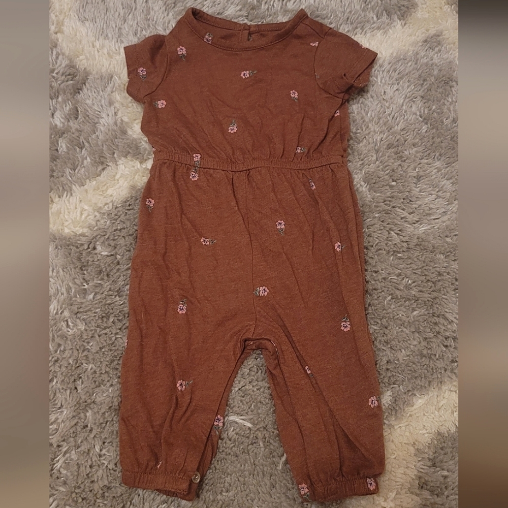 Burnt Orange Floral Romper